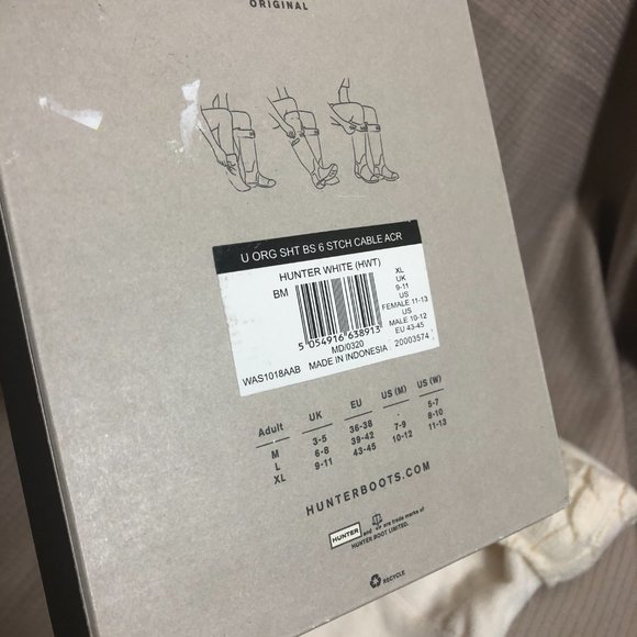 NWT Hunter Original Short Cable Knit Hunter white color - Picture 4 of 6